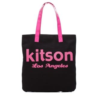 【Kitson】美式學院風方型托特包(BLACK)