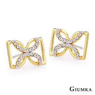 【GIUMKA】耳環．蝴蝶結．耳針式．金色(送禮)