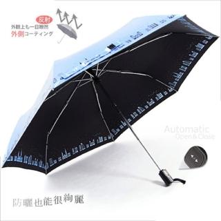 【RainSky】城市光廊-UV雙彩印自動傘(共四色)