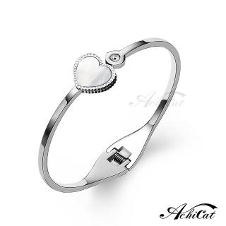 【AchiCat】手環．彈性．愛心．銀色款(新年禮物)