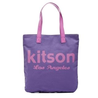 【Kitson】美式學院風方型托特包(PURPLE)
