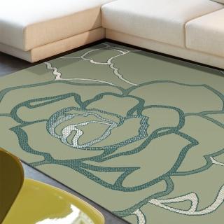 【范登伯格】比利時 夏蔓柔光絲質感地毯-玫瑰(160x230cm/綠)