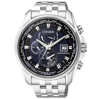 【CITIZEN】Eco-Drive 光動能電波號時腕錶-45mm/深藍 母親節 禮物(AT9031-52L)