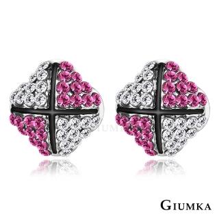 【GIUMKA】耳環．菱形．桃紅．採用施華洛世奇水晶元素(送禮)