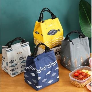 【韓式魚圖】多用途手提袋X4入/便當袋/保溫袋(隨機出貨)