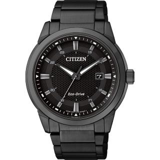 【CITIZEN】Eco-Drive 都會時尚光動能手錶-黑/40mm 送行動電源 畢業禮物(BM7145-51E)