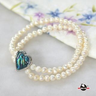 【HEMAKING】愛心彩貝 5mm 珍珠雙環手鍊