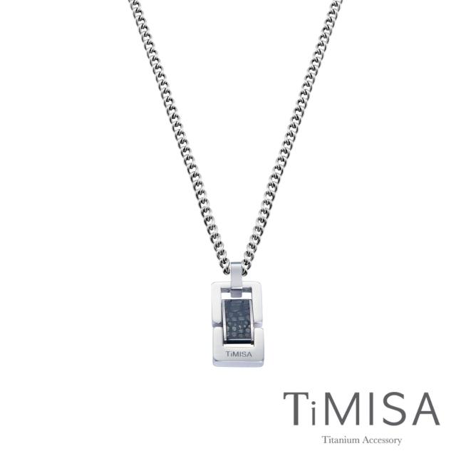 【TiMISA】浪漫告白-大-個性黑/玫瑰金 純鈦鍺項鍊(M02D)