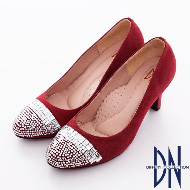 【DN】美人心機 華麗亮片水鑽麂皮高跟鞋(紅)