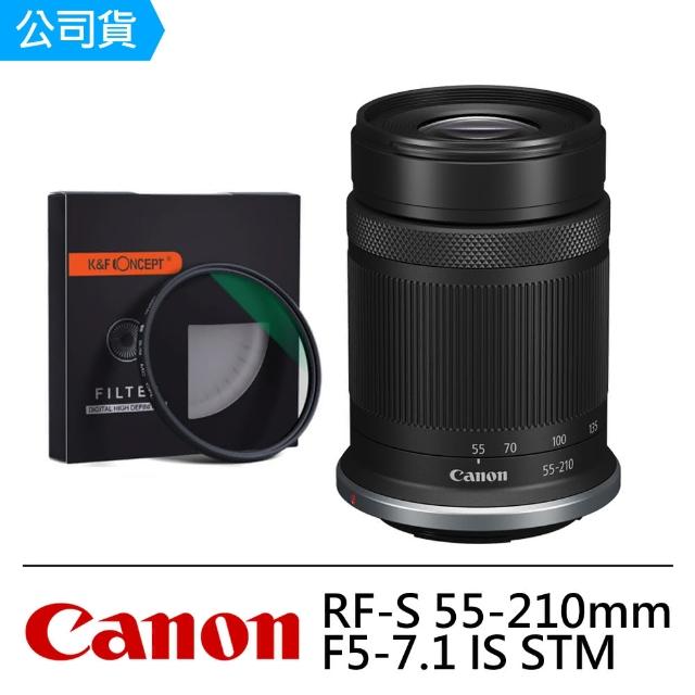 【Canon】RF-S 55-210mm F5-7.1 IS STM+K&F Concept 超薄多層鍍膜偏光鏡(公司貨)