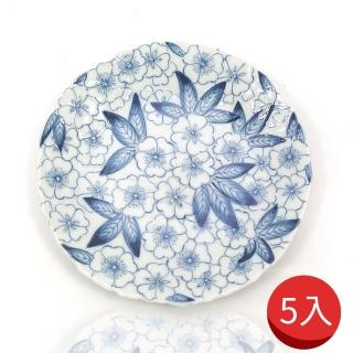 【日本bloom-plus】花凜 染付花舞和風餐盤-5入(美濃燒)