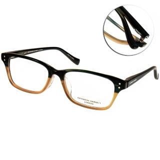 【KATHARINE HAMNETT】日系工藝時尚百搭款眼鏡(漸層綠棕#KH9137 C04)