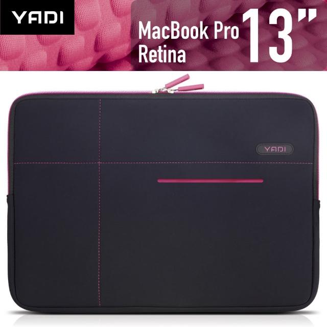 【YADI】MacBook Pro 13吋專用 抗衝擊防震機能內袋(粉蝶紅)