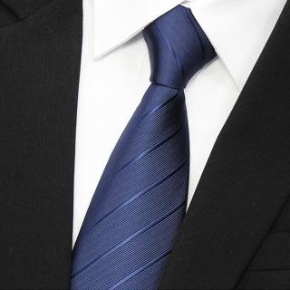 【拉福】歐美領帶8cm寬版領帶手打領帶(藍斜)