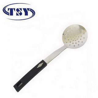【TSY歐日廚房臻品】黑與白不鏽鋼不鏽鋼撈勺(37.5cm)