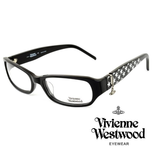 【Vivienne Westwood】英國薇薇安魏斯伍經典星型圖案★立體懸掛土星吊飾光學眼鏡(黑 VW117-01)