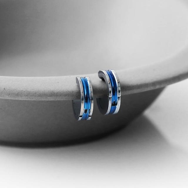 【玖飾時尚】耀眼極光藍鋼材夾式耳環(夾式)