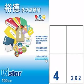 【Unistar 裕德】3合1電腦標籤 US4676(4格 100張/盒)