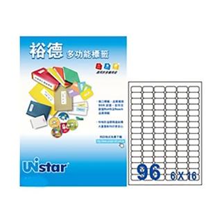 【Unistar 裕德】3合1電腦標籤 US4100(96格 100張/盒)