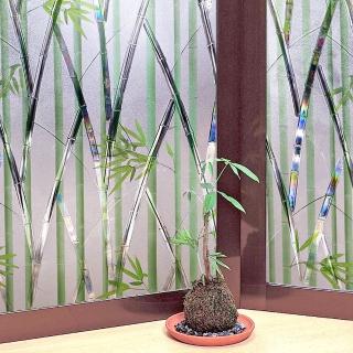 【meiwa】日本製造抗UV可變色節能靜電窗貼(竹林風情- 92x1500公分)