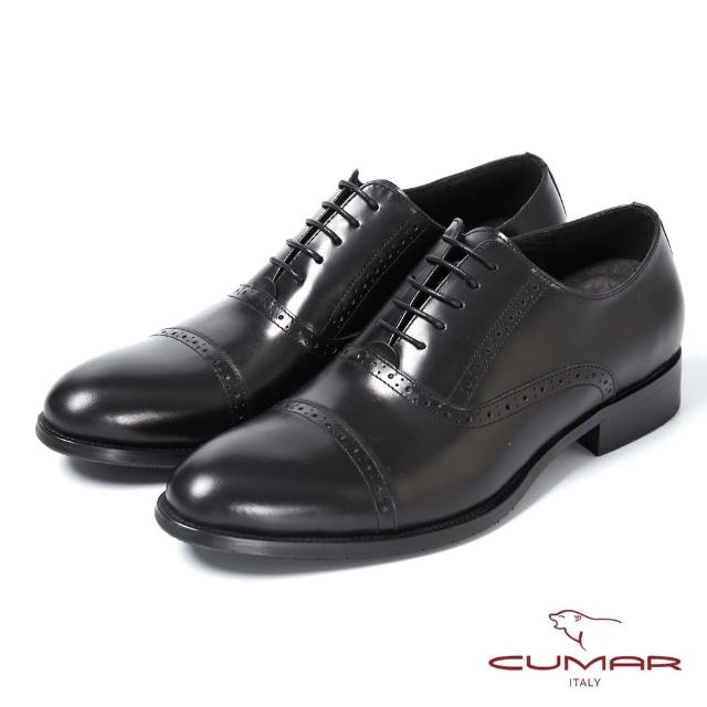 【CUMAR】英式牛津 復古質感舒適皮鞋(黑色)