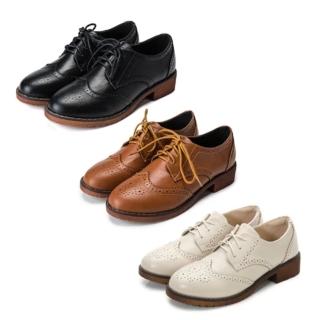 【Taroko】劍橋學院職人質感手工牛津鞋(棕色米色黑色3色全尺碼)