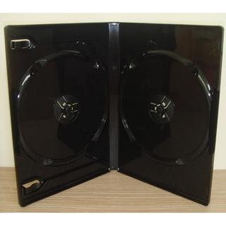 【臺灣製造】雙片裝14mm黑色PP鏡面CD盒/DVD盒/光碟盒/CD殼/有膜(25個)
