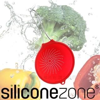 【Siliconezone】20cm施理康耐熱矽膠食物瀝水網杓-亮紅色(小)