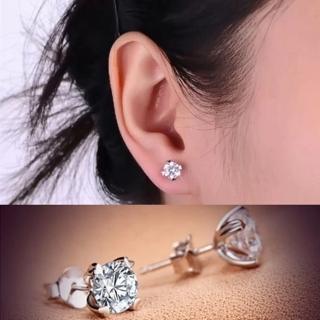 【Emi 艾迷】韓系極簡系列簡約氣質鋯石單鑽耳環
