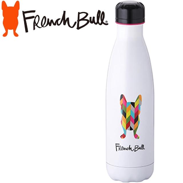【French BULL】雙層不銹鋼保溫造型牛奶瓶500ml-Happy White