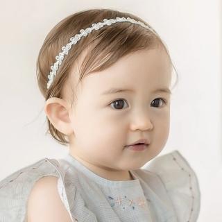【UNICO】韓版 兒童蕾絲珍珠花朵造型髮帶(髮飾/配件/聖誕)