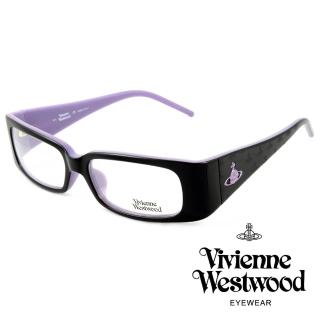 【Vivienne Westwood】英國薇薇安魏斯伍德英倫搖滾★立體土星壓紋光學眼鏡(黑+紫 VW116-02)