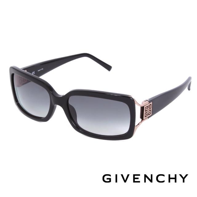 【GIVENCHY 紀梵希】法國經典魅力LOGO方框太陽眼鏡(-黑- GISGV777-700X)