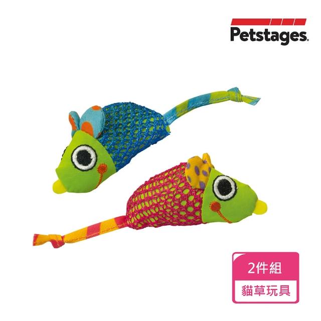 【Petstages】健齒網狀鼠（2入）(貓草 解壓 潔牙 貓玩具)