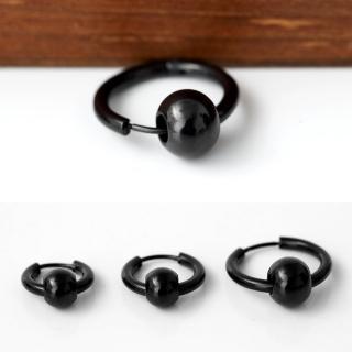 【玖飾時尚】圓珠穿圓圈鋼製耳環(耳針)