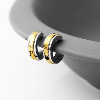【玖飾時尚】金色設計夾式耳環(耳夾)