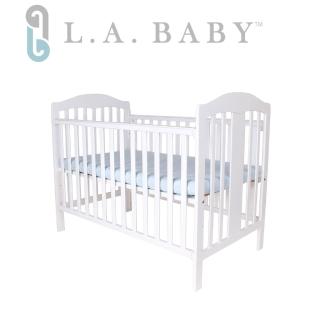 【L.A. Baby】里維爾嬰兒大床-白色(附贈椰棕床墊)