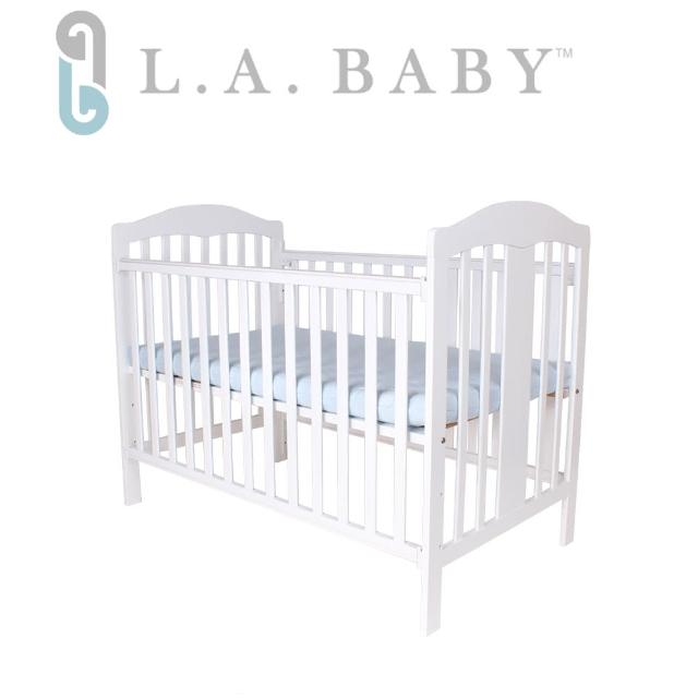 【L.A. Baby】里維爾嬰兒大床-白色(附贈椰棕床墊)