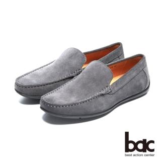【bac】真皮質感時尚品味真皮帆船鞋(灰色)