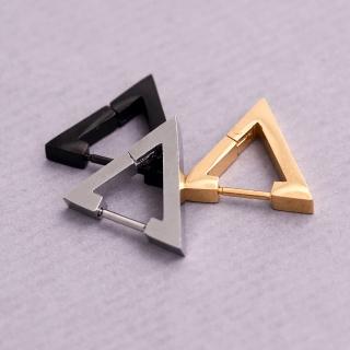 【玖飾時尚】鋼製立體三角造型耳環(耳針)