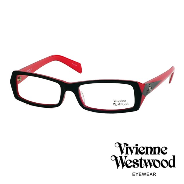 【Vivienne Westwood】龐克雙色板料時尚方框光學眼鏡(黑紅  VW195M04)