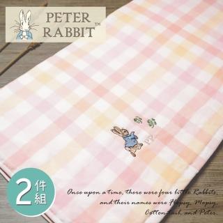 【PETER RABBIT 比得兔】比得兔 紗布無捻精繡大浴巾2件組(高質感精品)