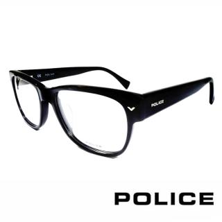 【POLICE】義大利警察都會款個性型男眼鏡(POV1765M0700 -亮黑)