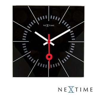 【歐洲名牌時鐘】NEXTIME-時尚方形鐘/黑《歐型精品館》(時尚精品簡約設計/設計師的最愛)