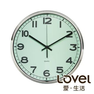 【LOVEL】31cm工業風鐵框魚眼鏡面靜音時鐘-綠(M7251N-GN)