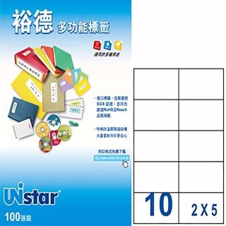 【Unistar 裕德】3合1電腦標籤 US59105(10格 100張/盒)