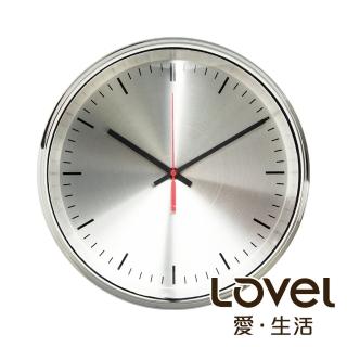 【LOVEL】31cm工業極簡鐵框魚眼鏡面靜音時鐘-銀(M725L-SL)