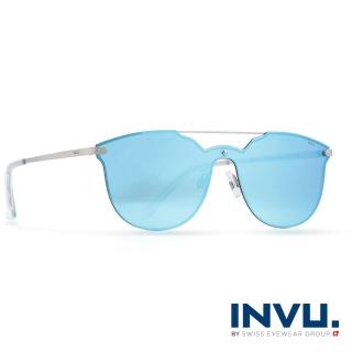 【INVU瑞士】來自瑞士濾藍光偏光飛行員款太陽眼鏡(水銀藍 T1800C)
