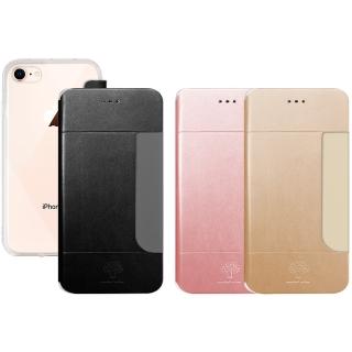 【Metal-Slim】Apple iPhone 8(高仿小羊皮前插卡手機套)