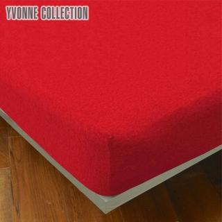 【YVONNE 以旺傢飾】100%美國純棉素面床包-紅色(雙人)